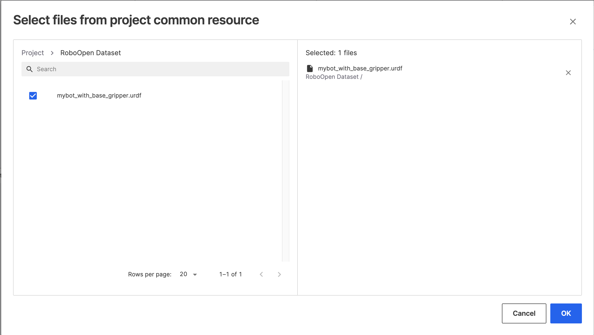 URDF-select-files-from-project-common-resource