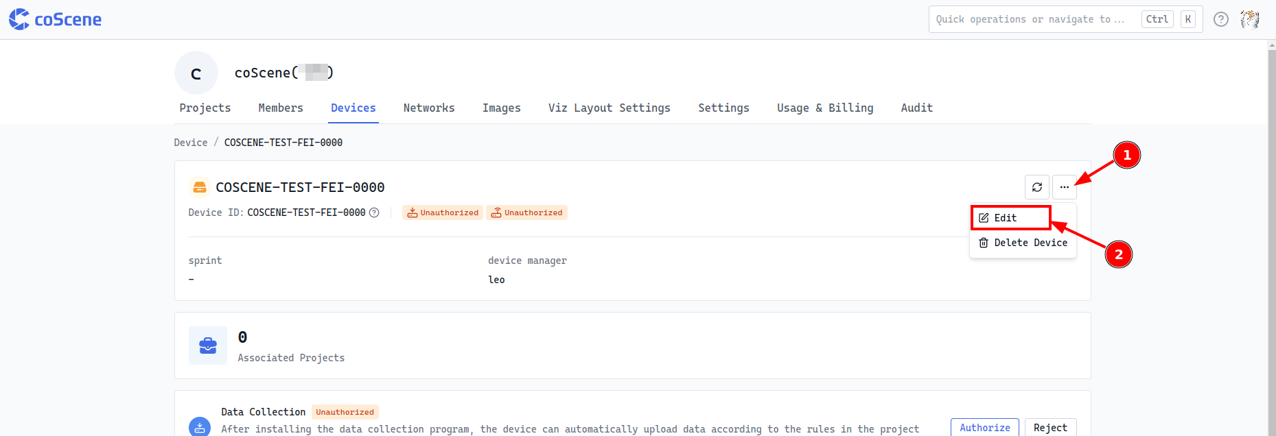 Edit Device Information from Details