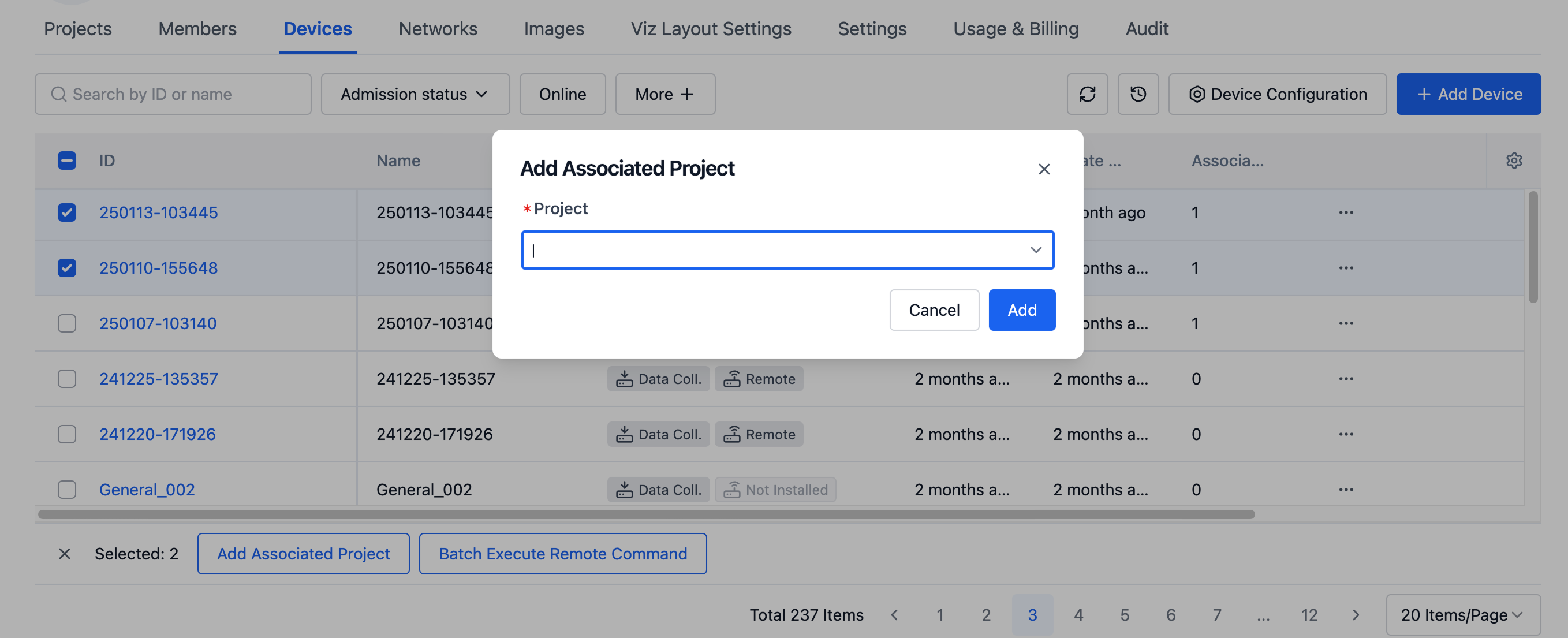 Add Associated Projects